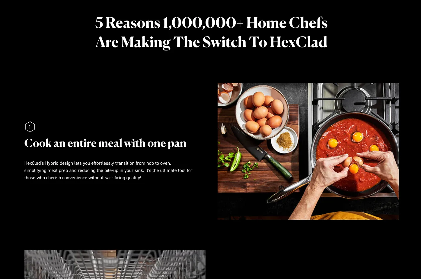 Top of HexClad's landing page