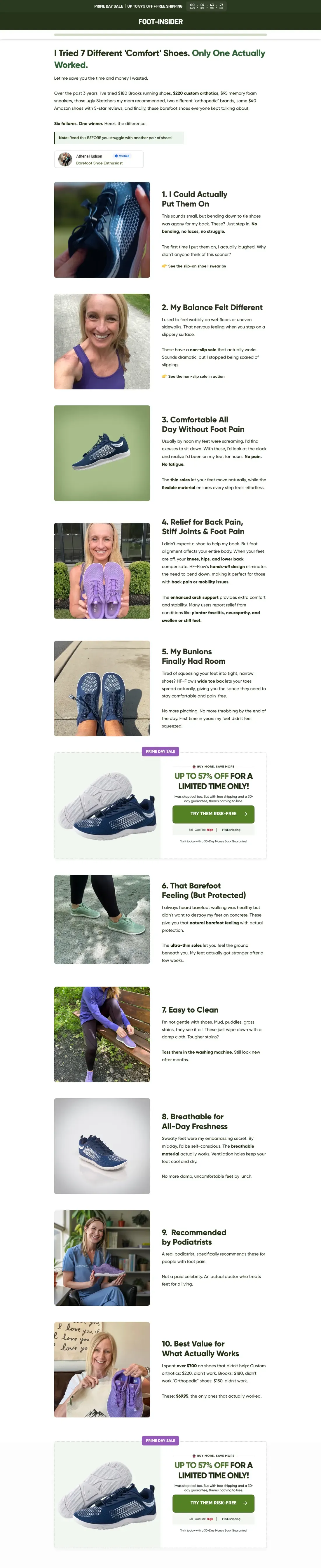 Top of Hike Footwear's landing page