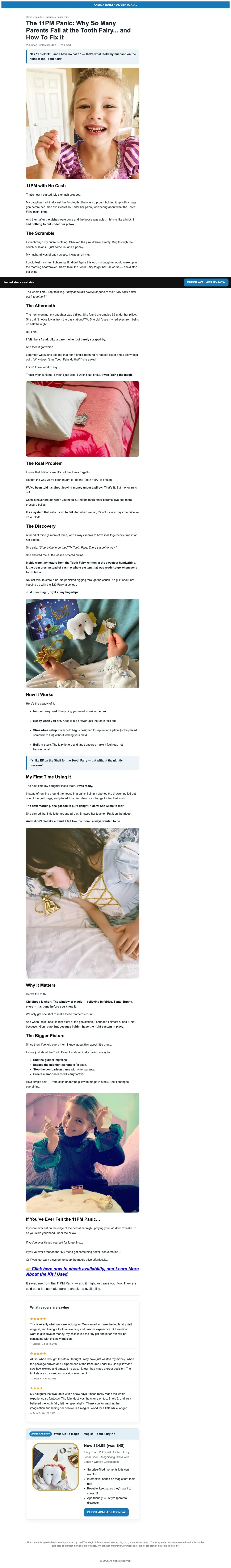 Top of Hold The Magic's landing page