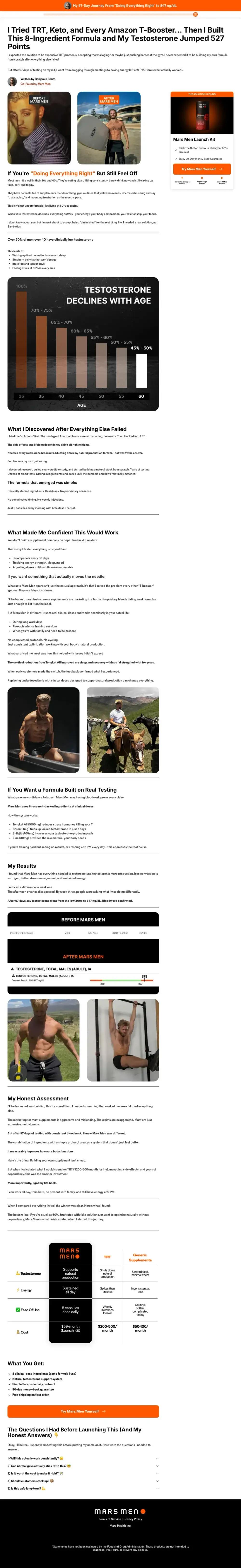 Top of Mars's landing page